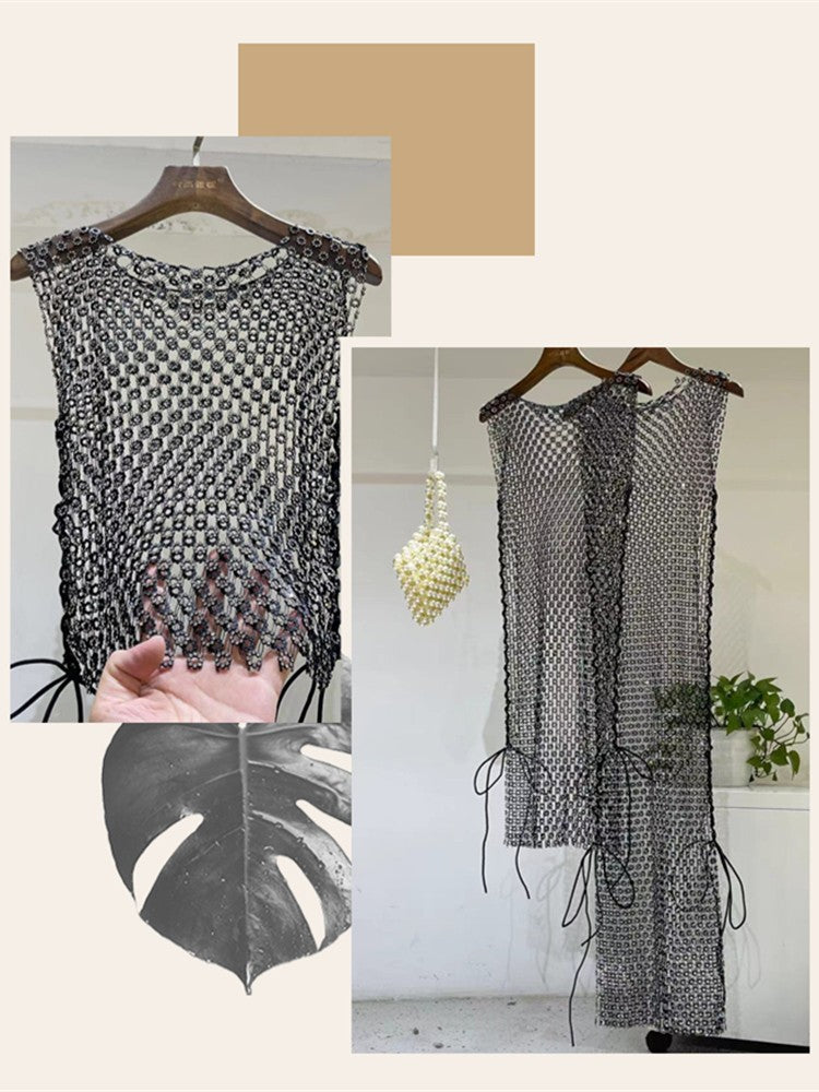 Maxidress rete strass Roundly