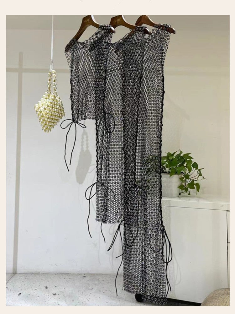 Maxidress rete strass Roundly