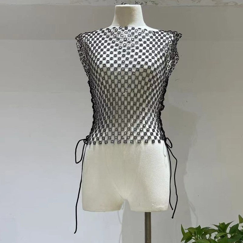 Maxidress rete strass Roundly