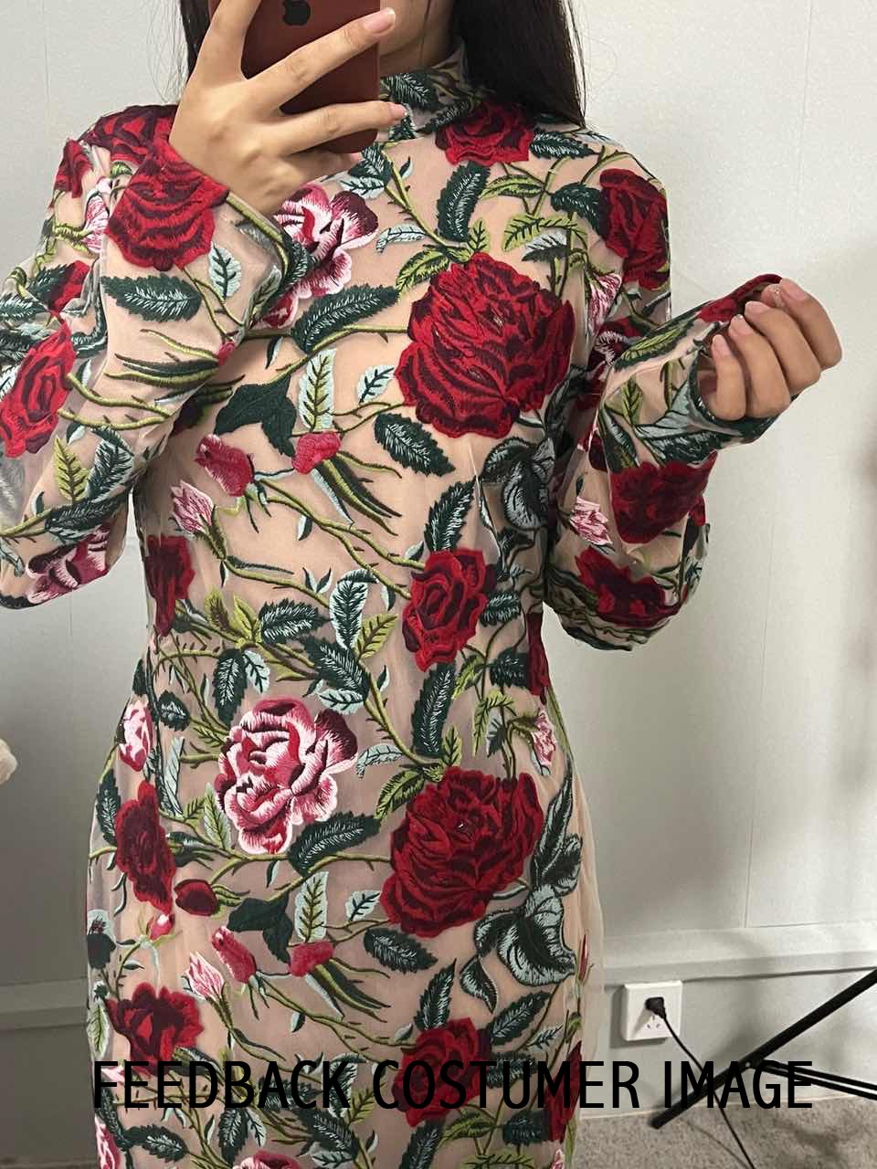 Abito trasparent roses