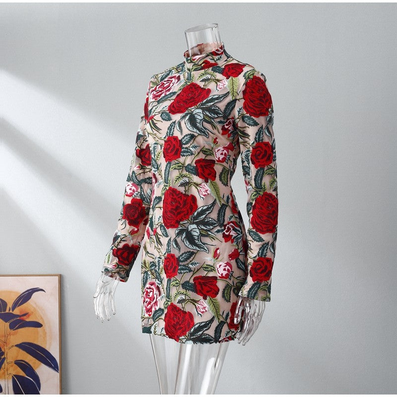 Abito trasparent roses