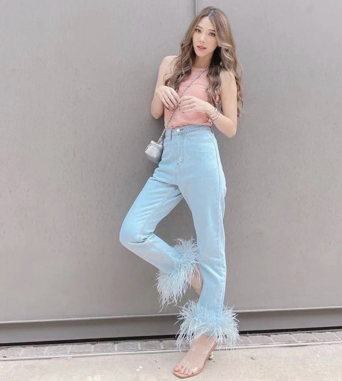 Top + jeans piume Frica