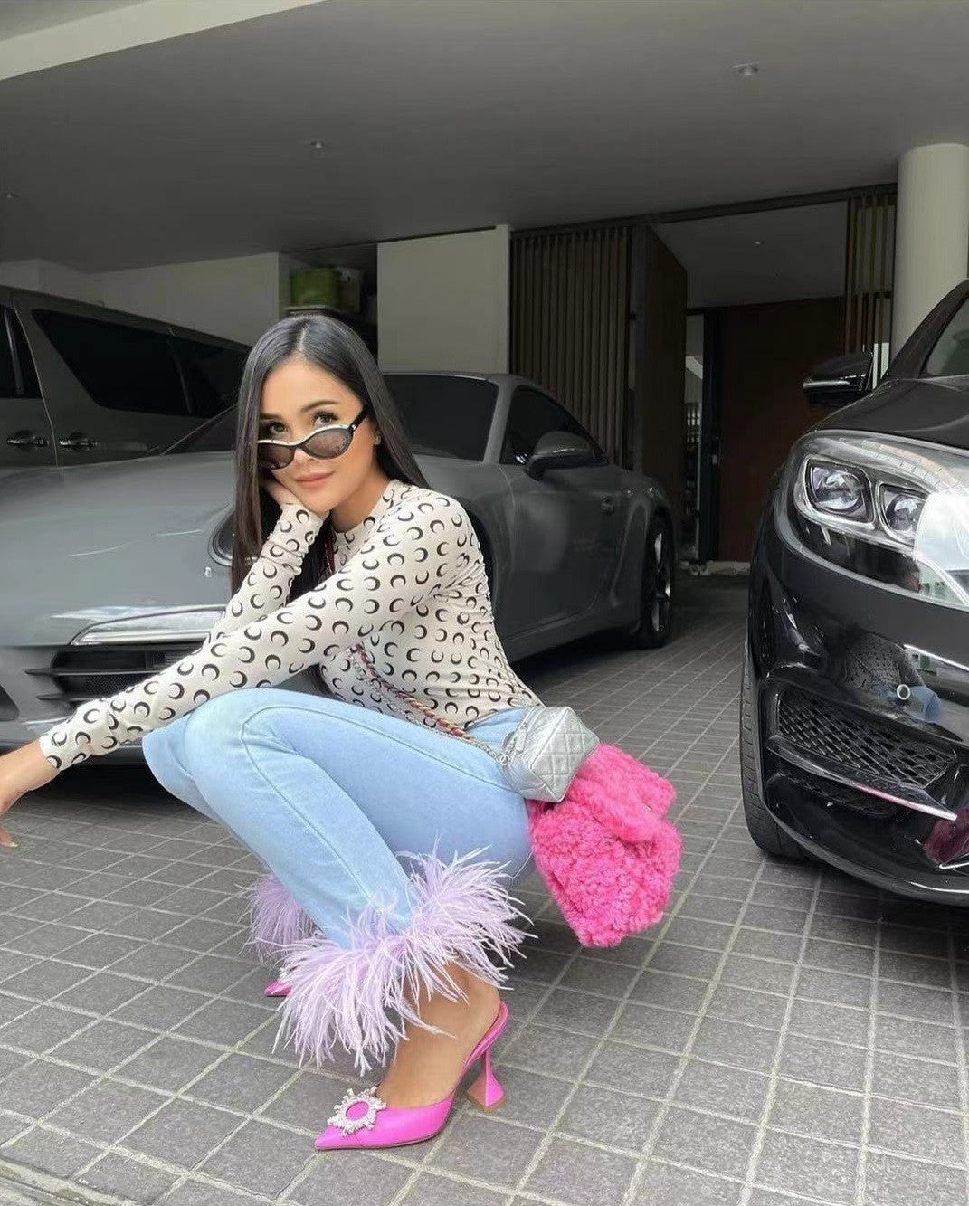 Top + jeans piume Frica