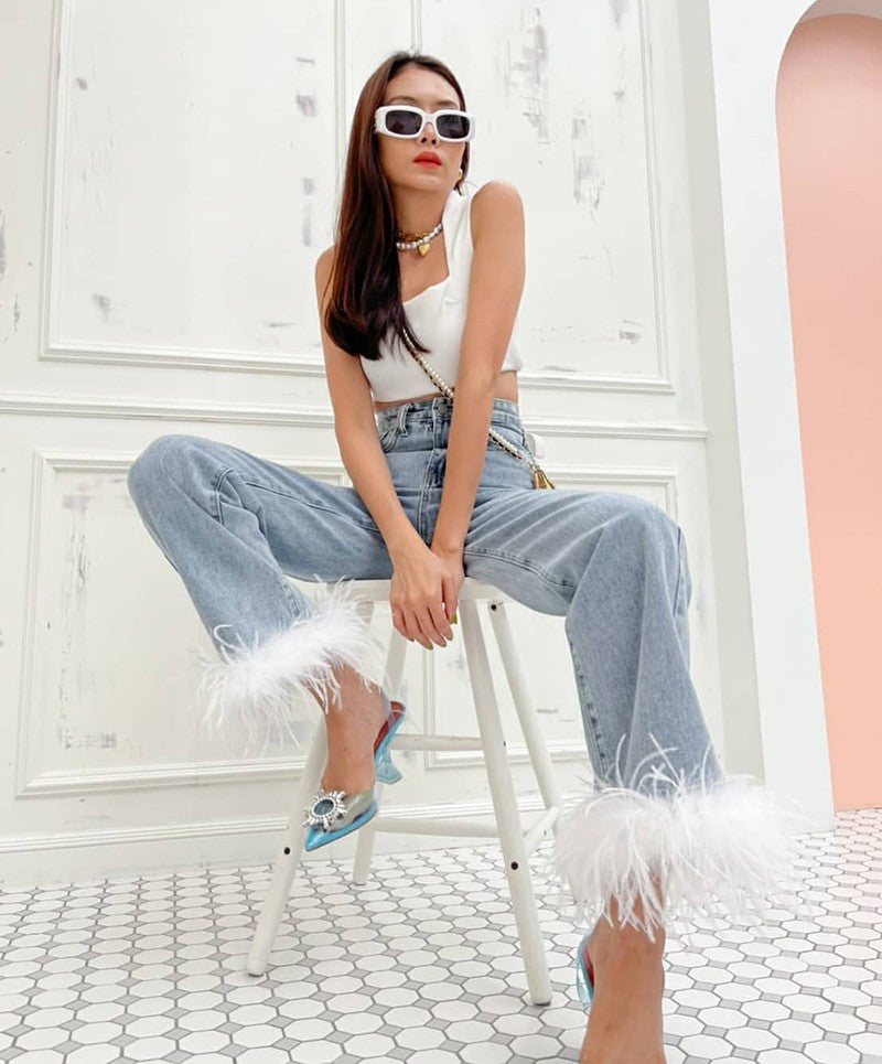 Top + jeans piume Frica