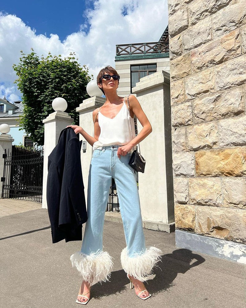 Top + jeans piume Frica