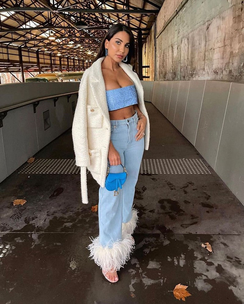 Top + jeans piume Frica