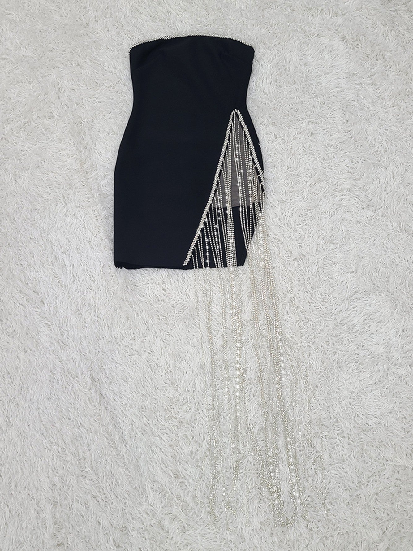 Dress superlongfringe strass