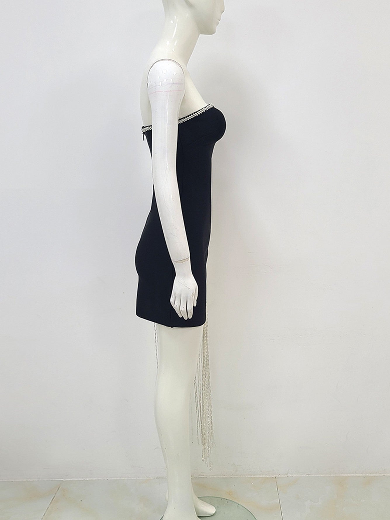 Dress superlongfringe strass