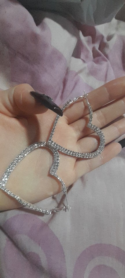 Orecchini cuore diamanti giganti