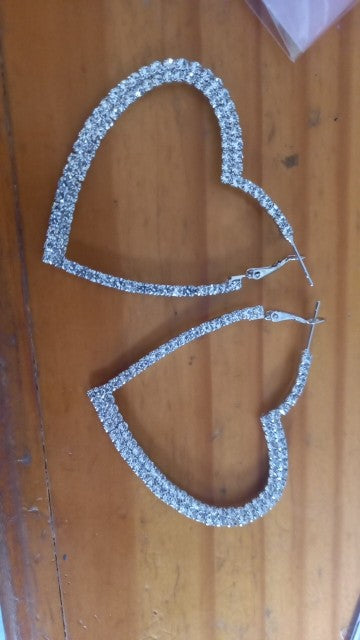 Orecchini cuore diamanti giganti