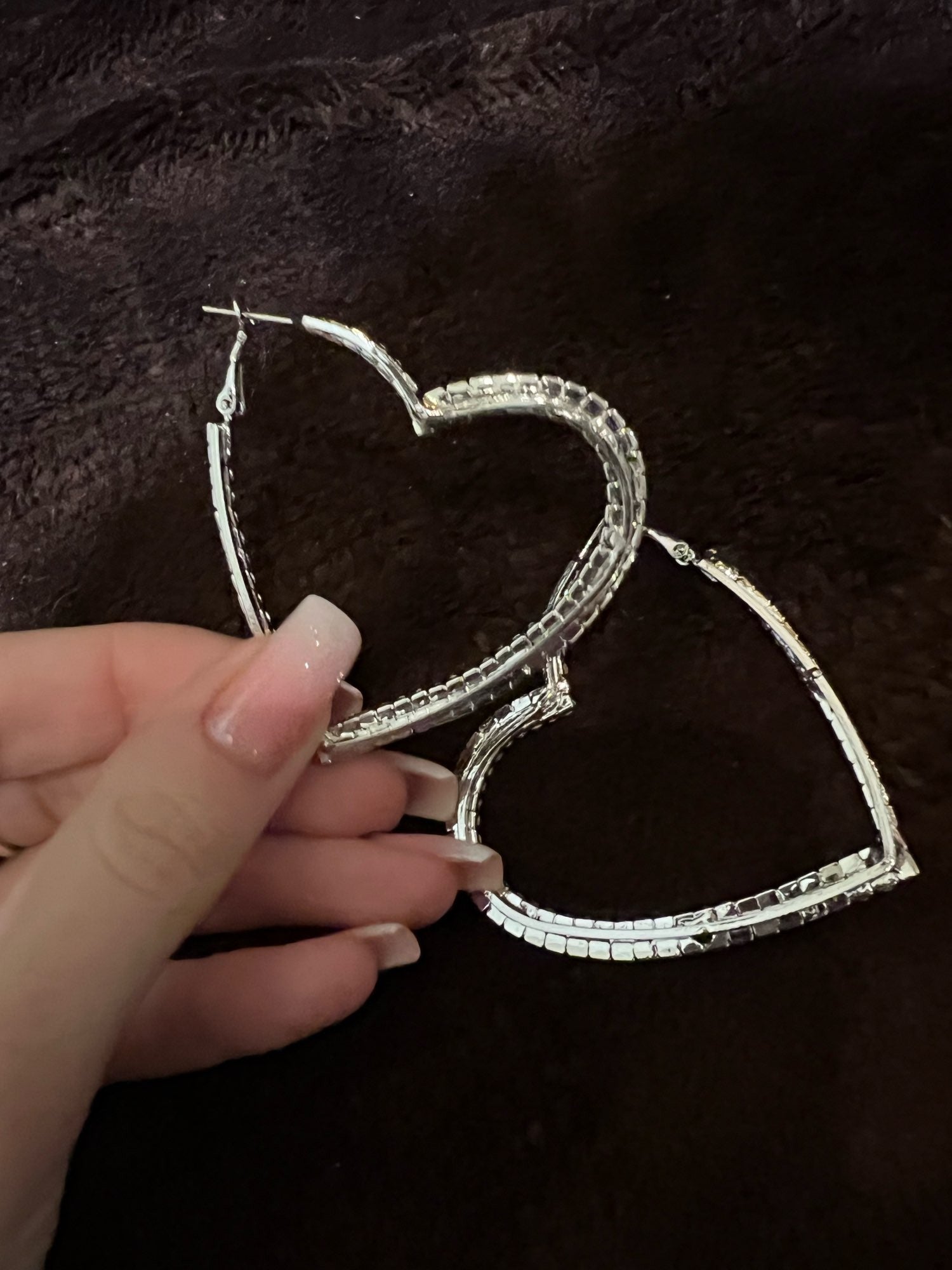 Orecchini cuore diamanti giganti