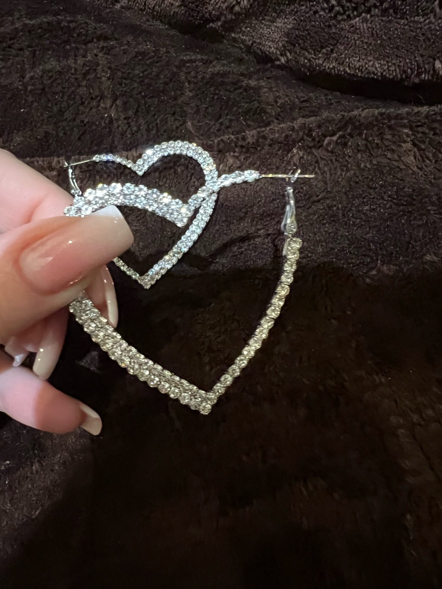 Orecchini cuore diamanti giganti