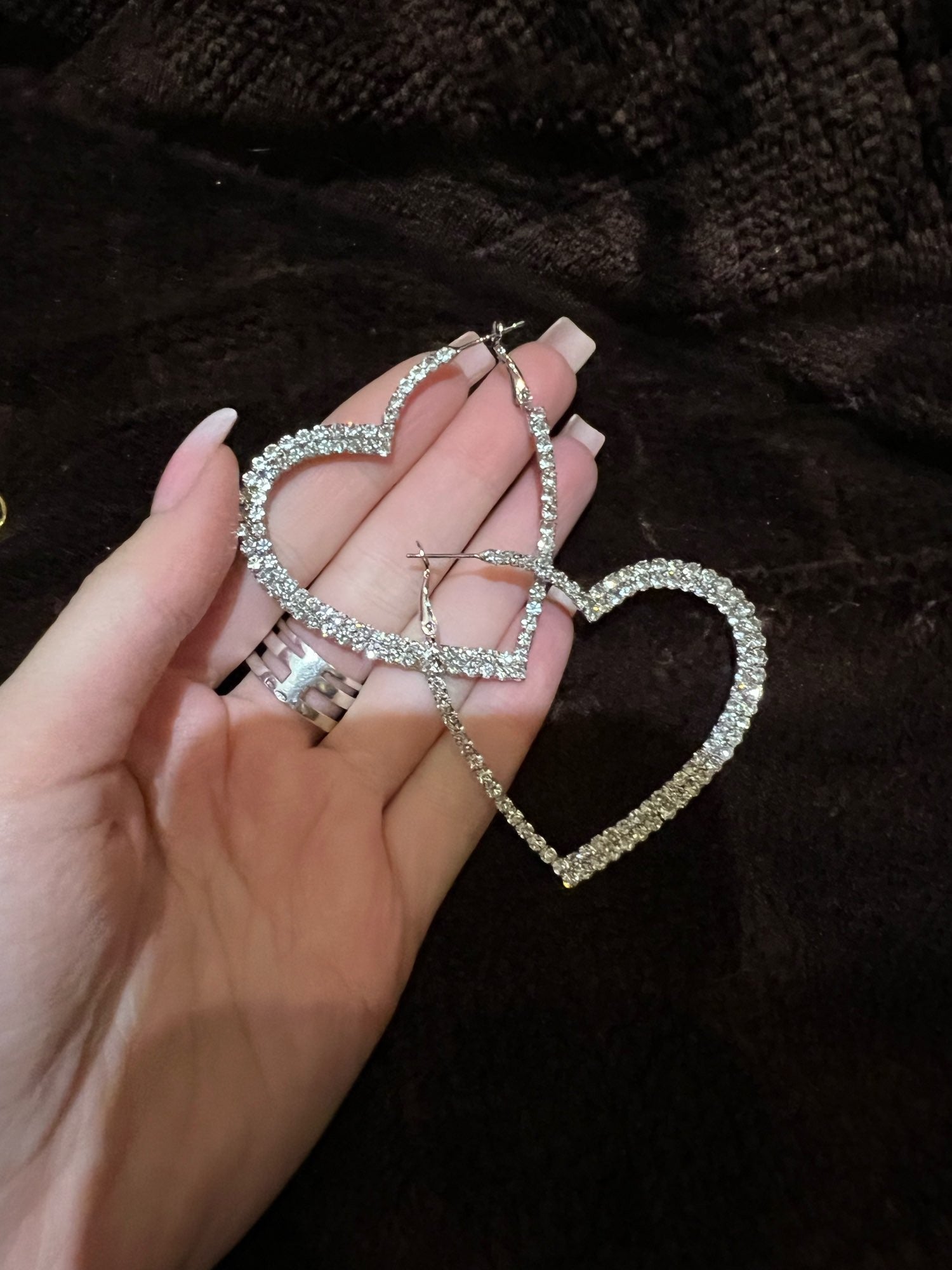 Orecchini cuore diamanti giganti