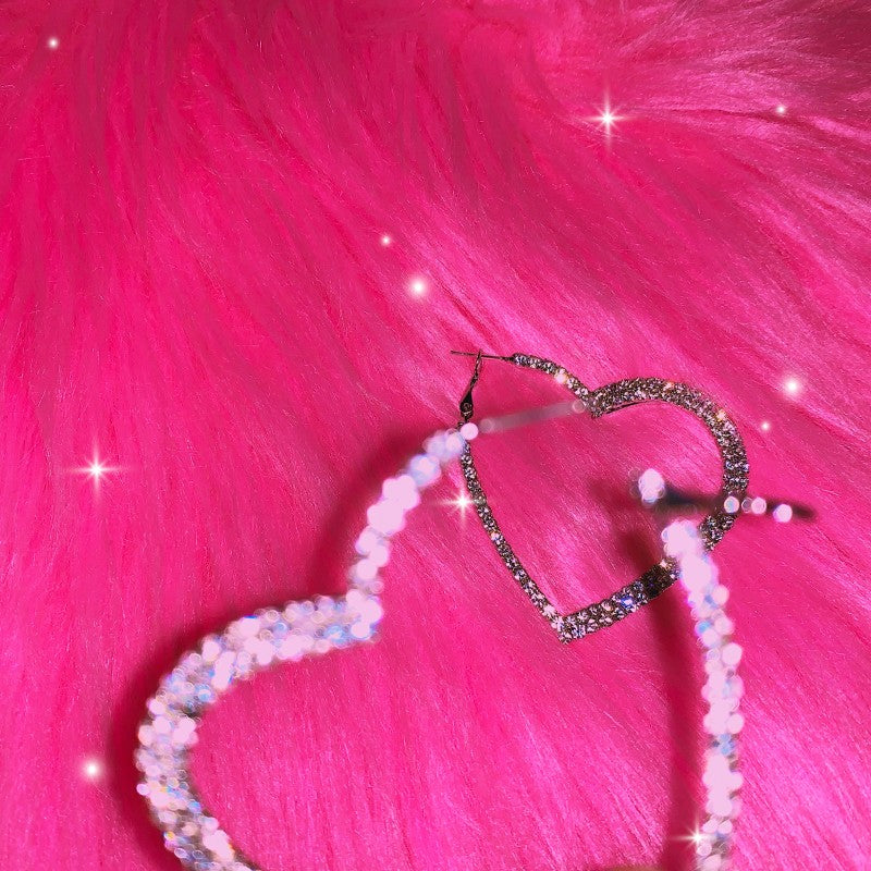 Orecchini cuore diamanti giganti