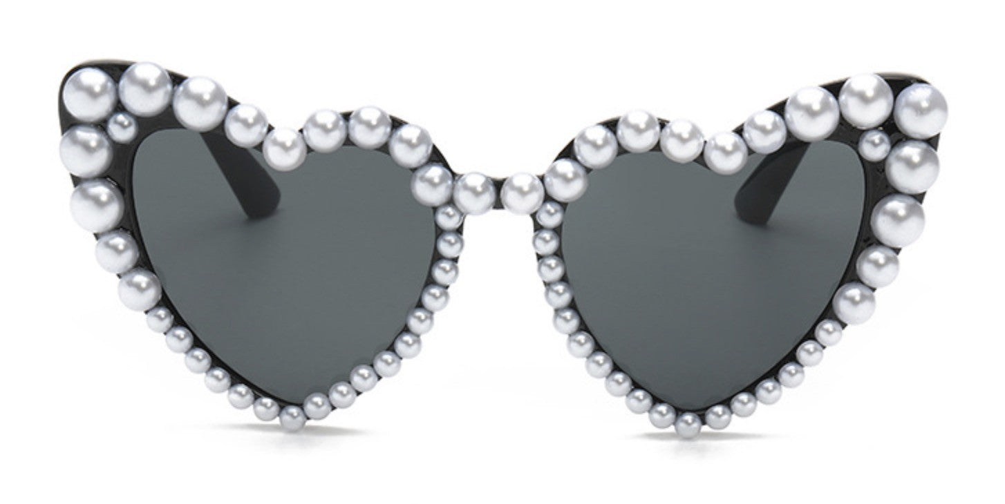 Occhiali a cuore perle