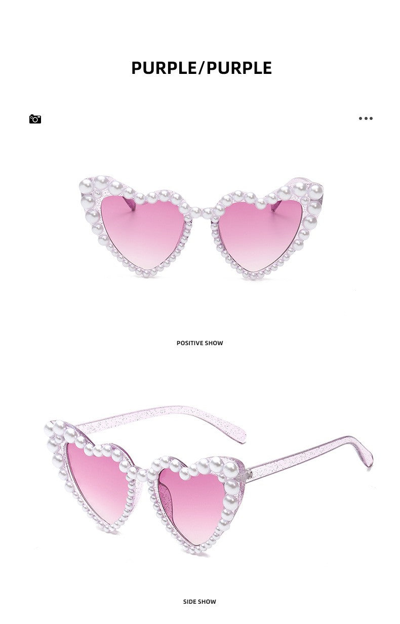Occhiali a cuore perle