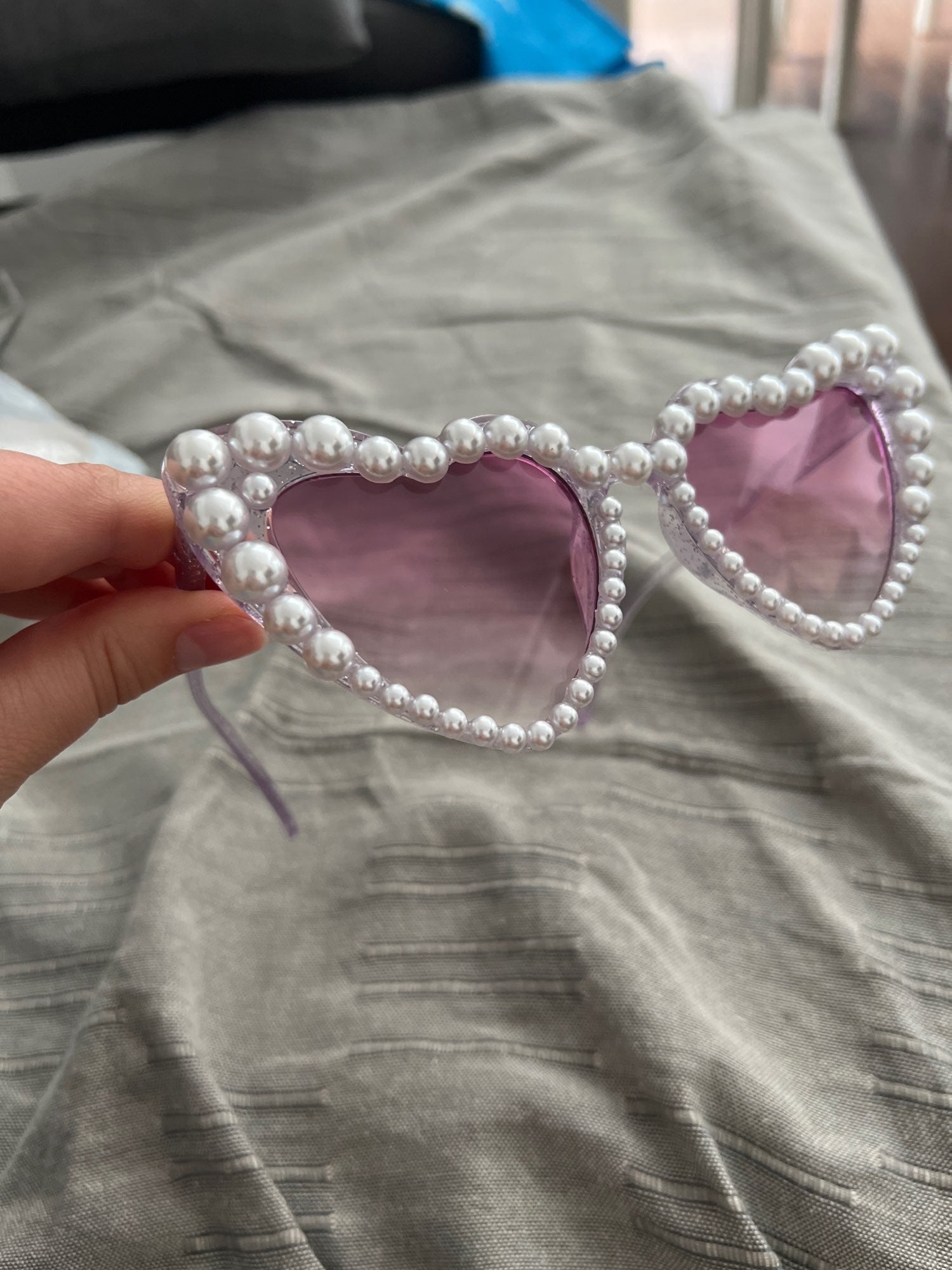 Occhiali a cuore perle