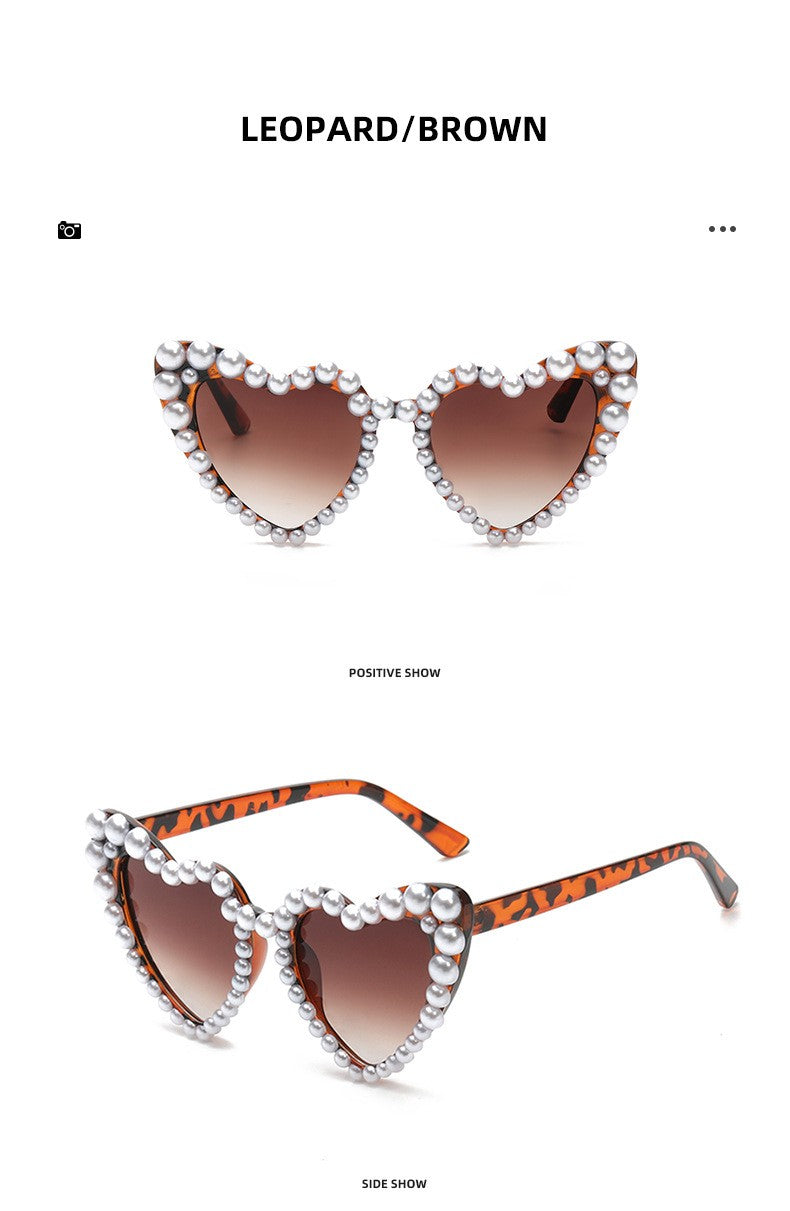 Occhiali a cuore perle