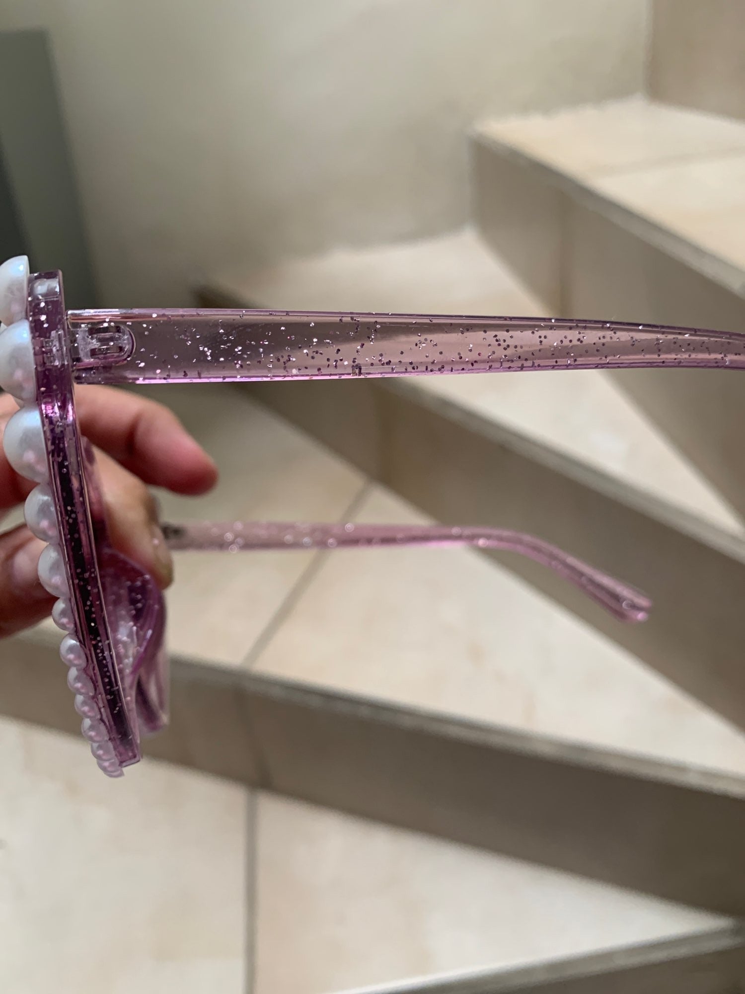 Occhiali a cuore perle