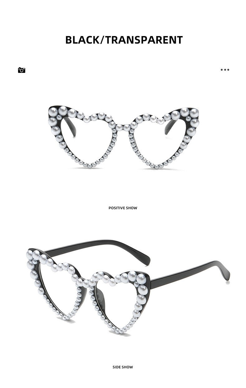 Occhiali a cuore perle