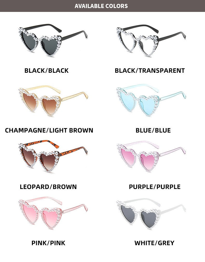 Occhiali a cuore perle