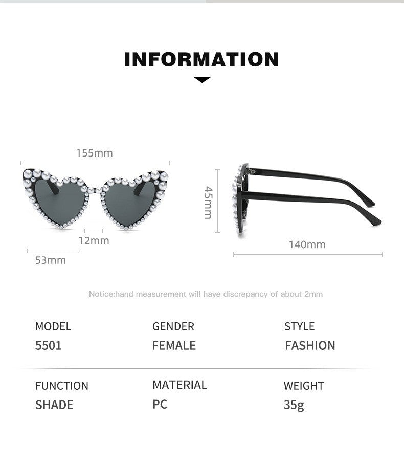 Occhiali a cuore perle