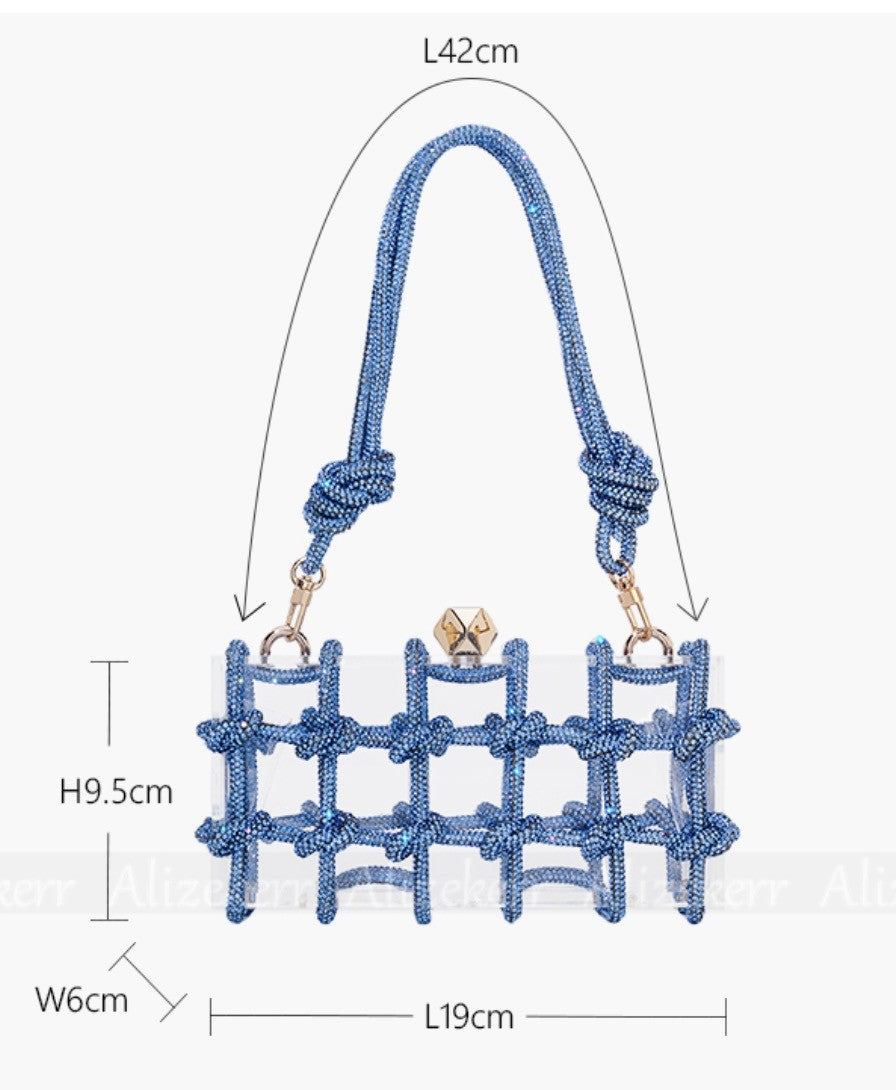 Borsa gabbia strass