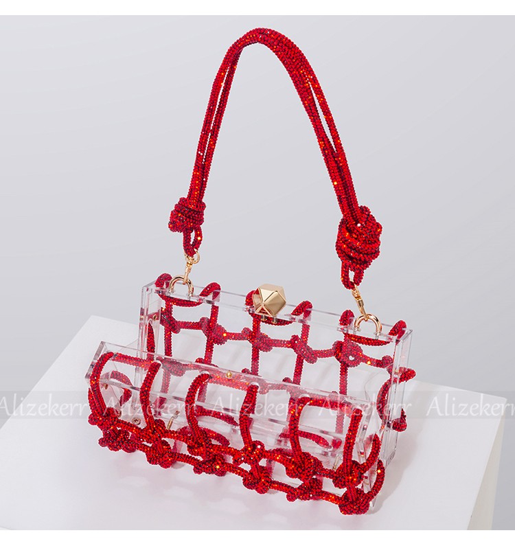 Borsa gabbia strass