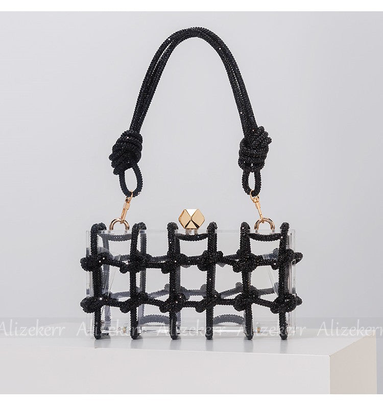 Borsa gabbia strass