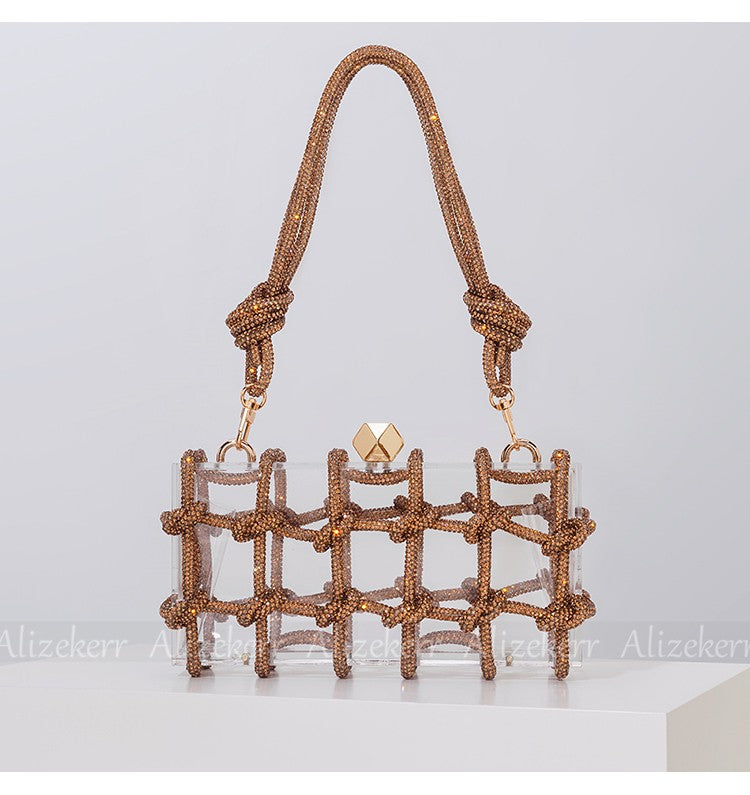Borsa gabbia strass