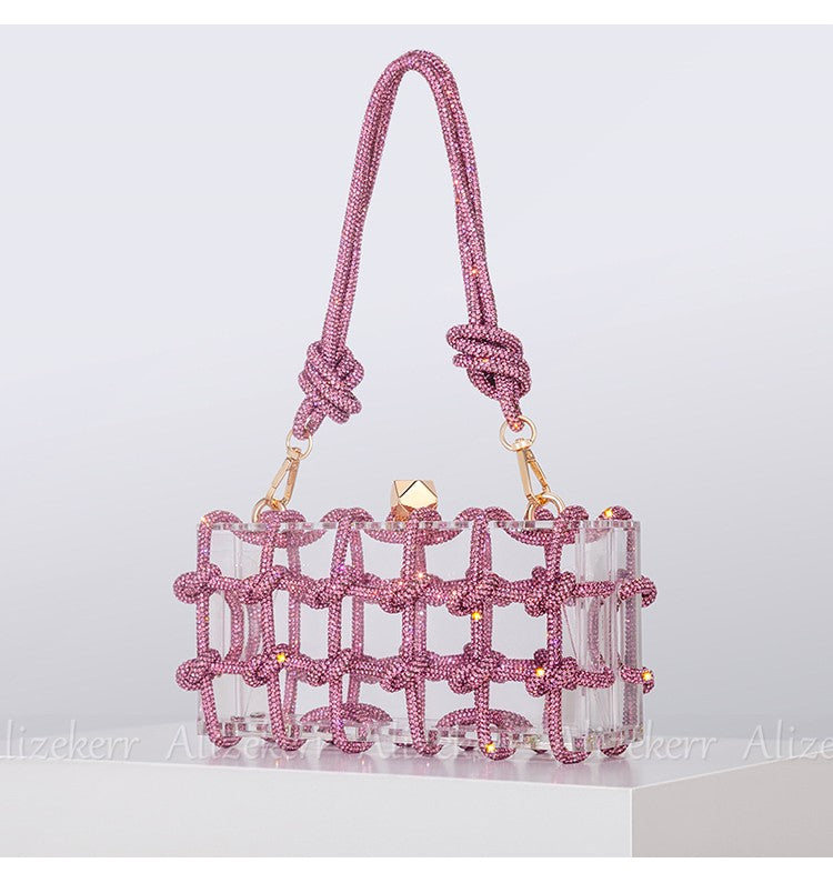 Borsa gabbia strass
