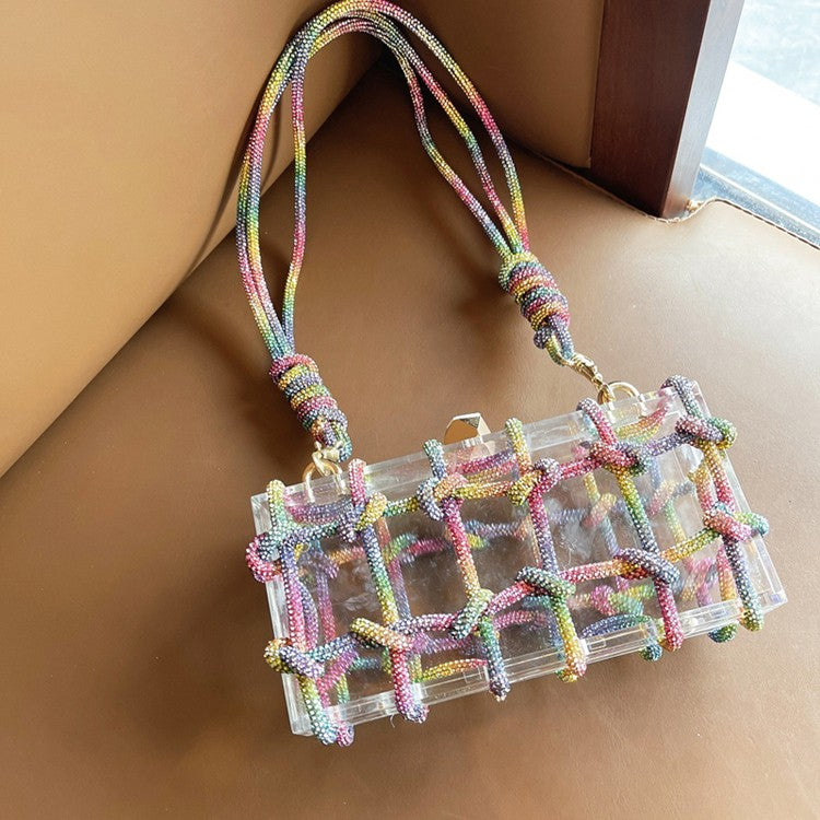 Borsa gabbia strass