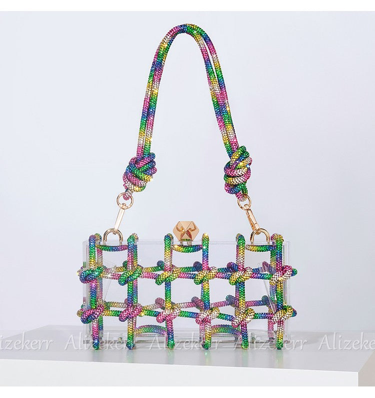 Borsa gabbia strass