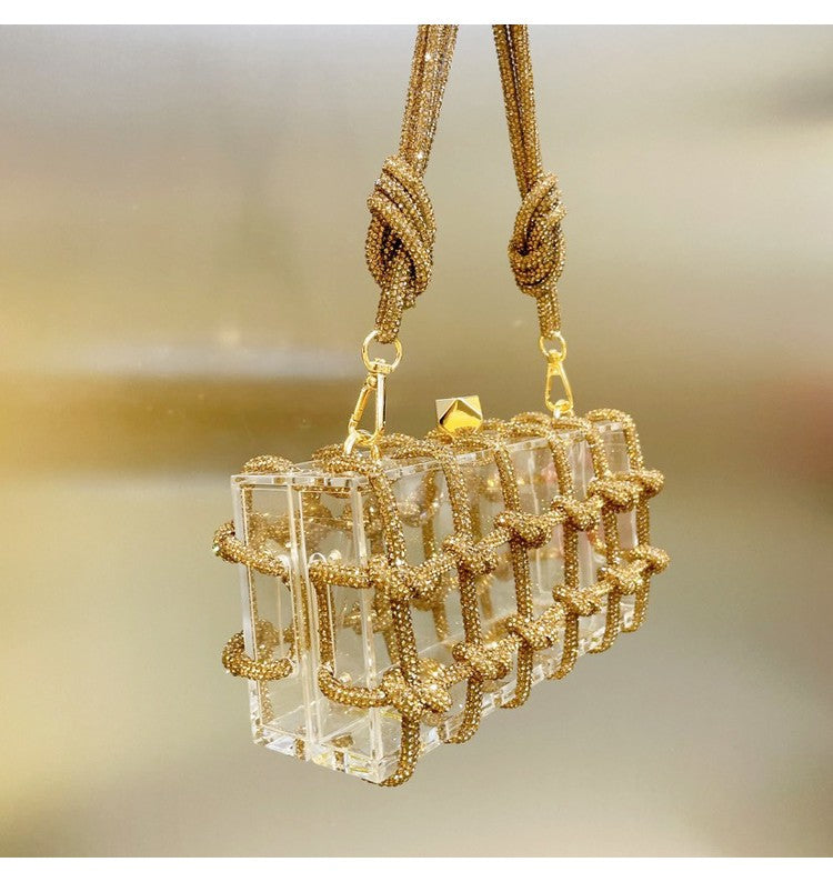 Borsa gabbia strass