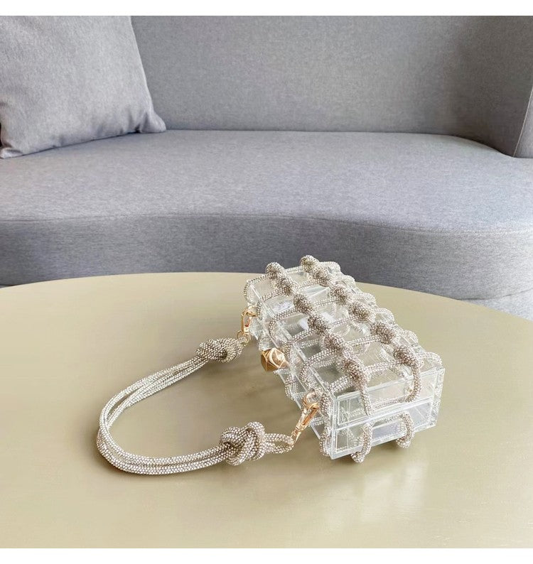 Borsa gabbia strass