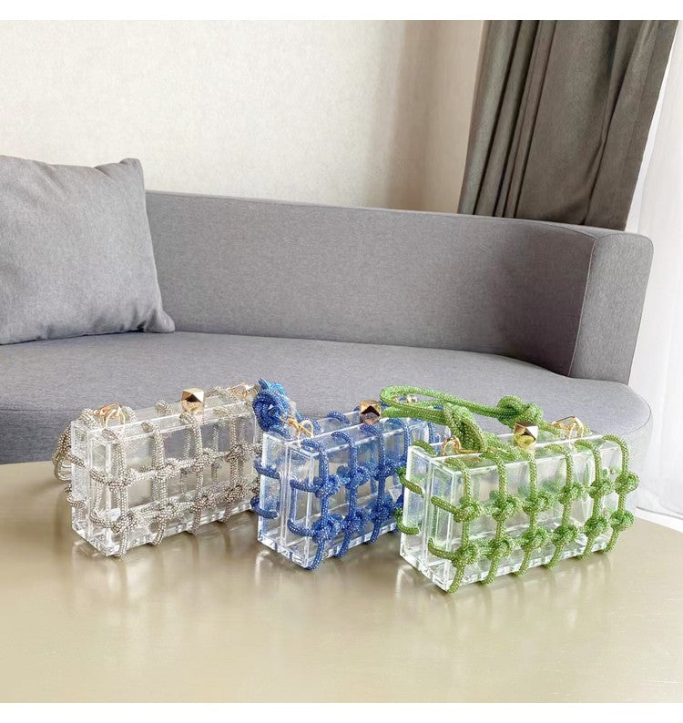 Borsa gabbia strass