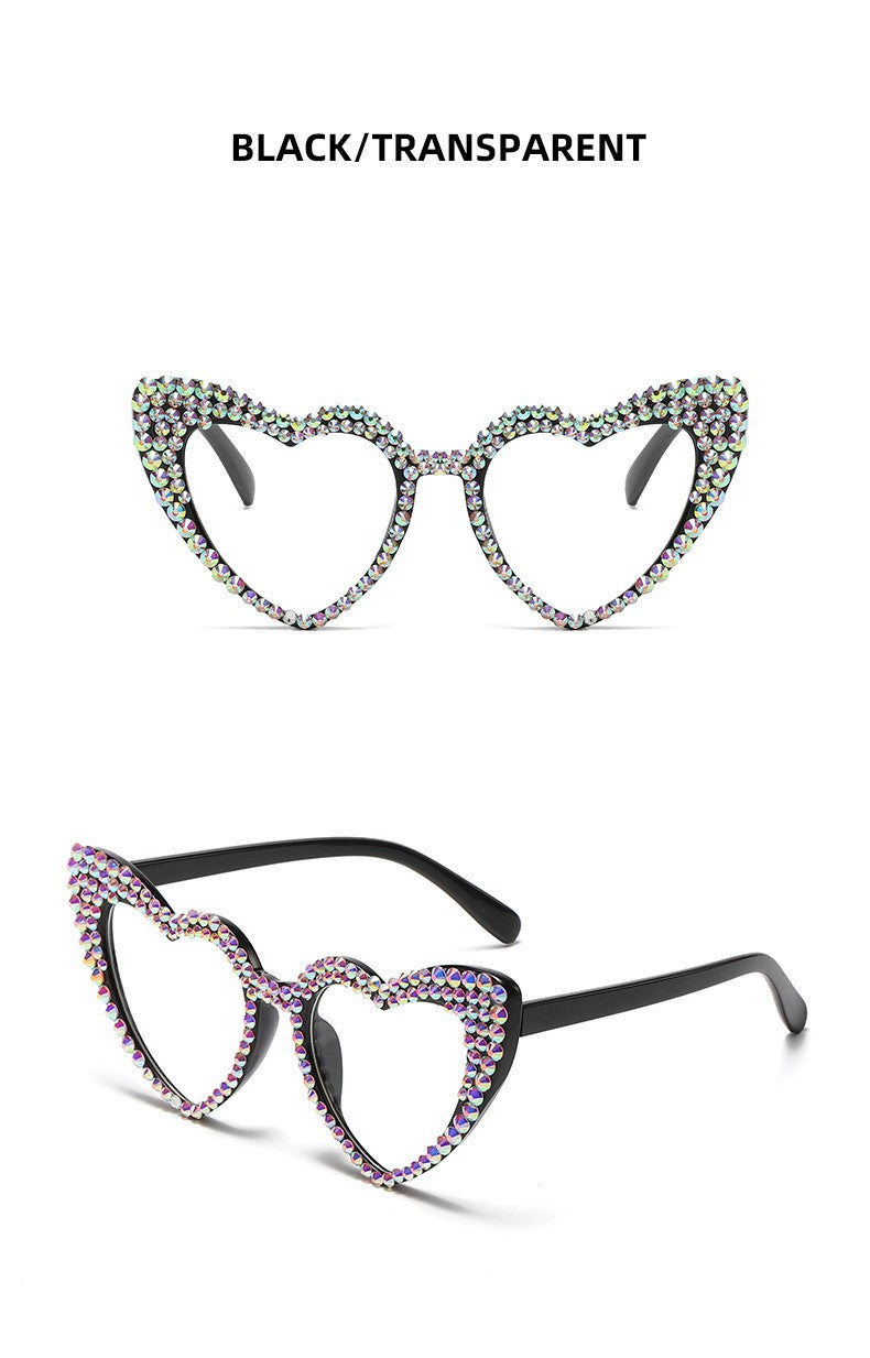 Occhiali cuore strass