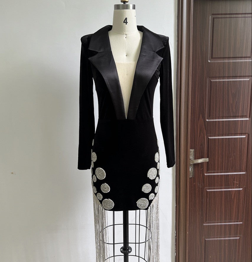 Abito-tailleur precious fringes