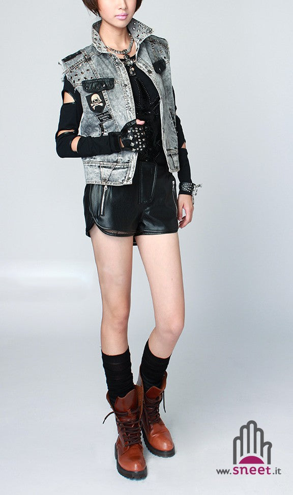 Pantalones cortos de piel sintética Julien