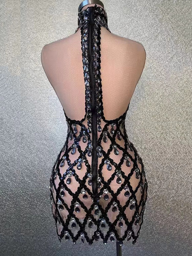 Nude diamond luxury dress