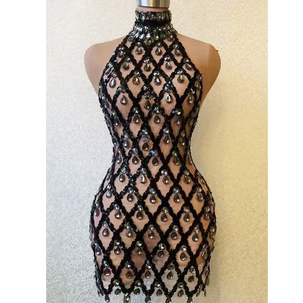 Nude diamond luxury dress