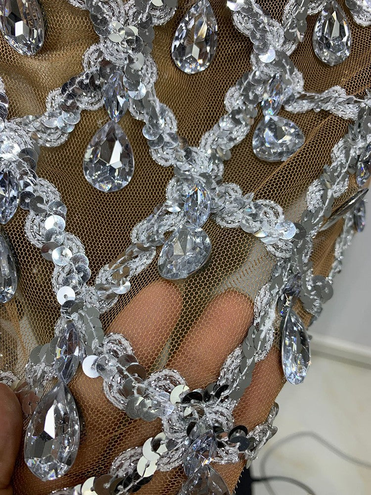 Nude diamond luxury dress