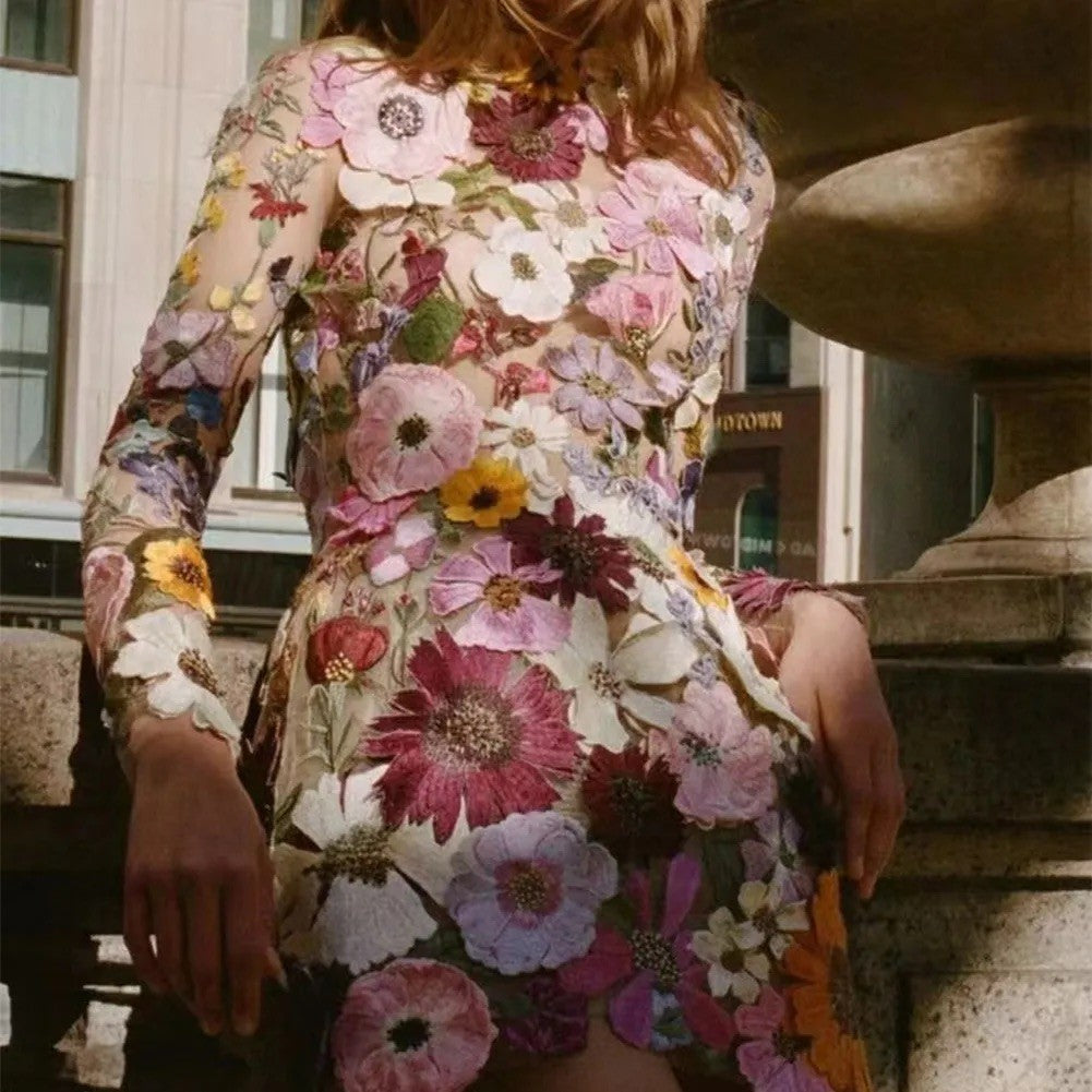 Abito trasparent roses