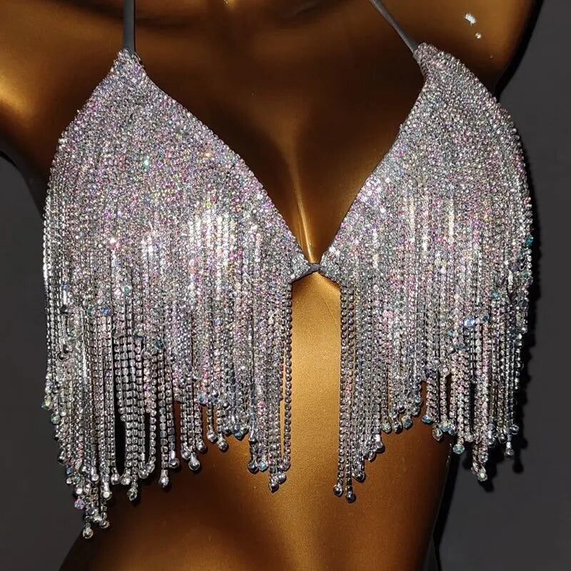 Reggiseno frange strass Grlinnis