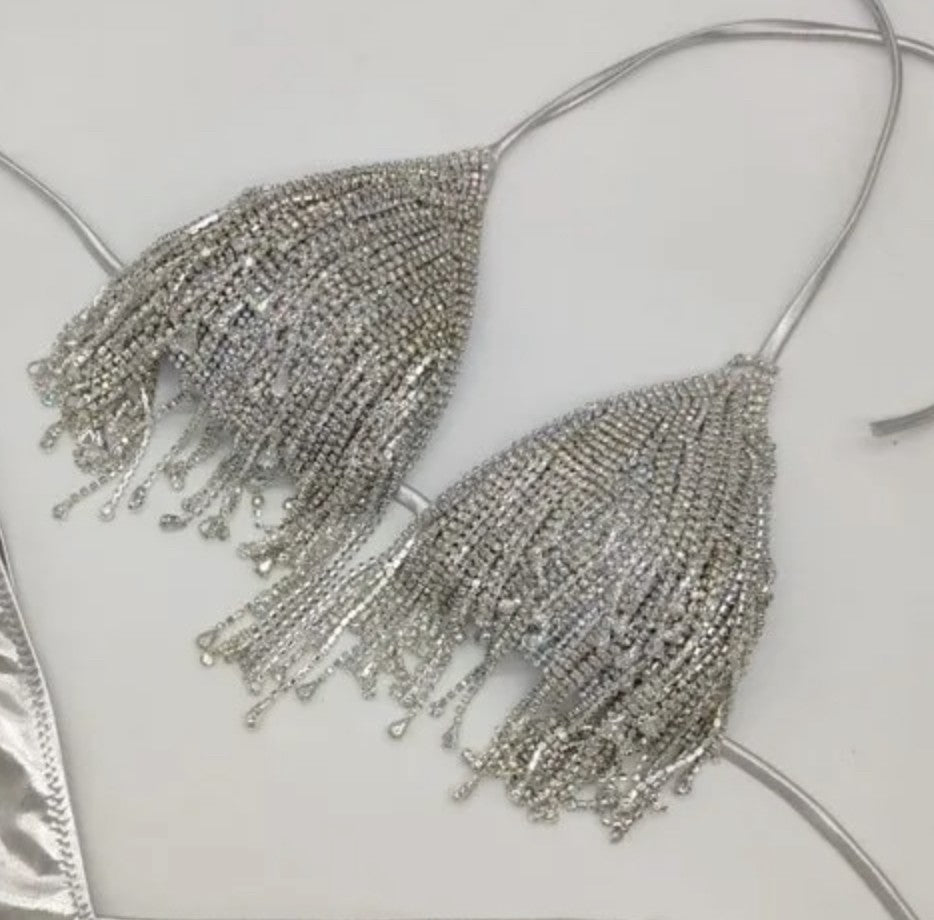 Reggiseno frange strass Grlinnis