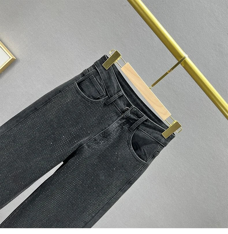 Black-strass denim streight