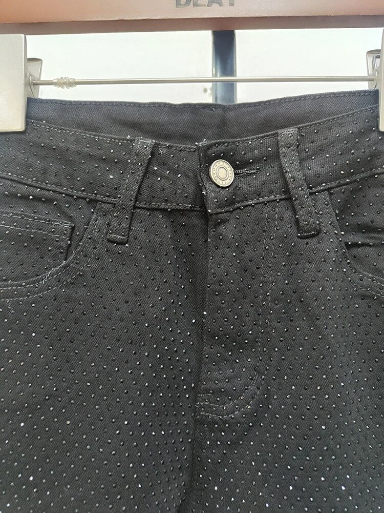 Black-strass denim streight