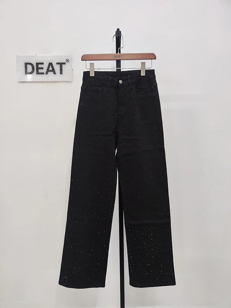 Black-strass denim streight