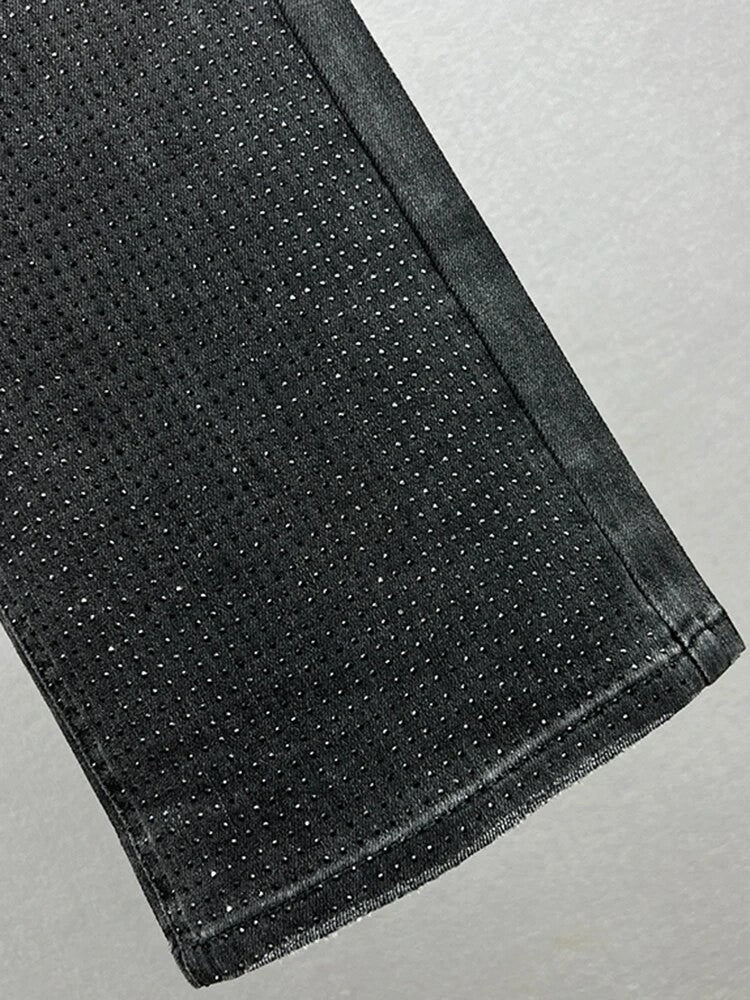 Black-strass denim streight