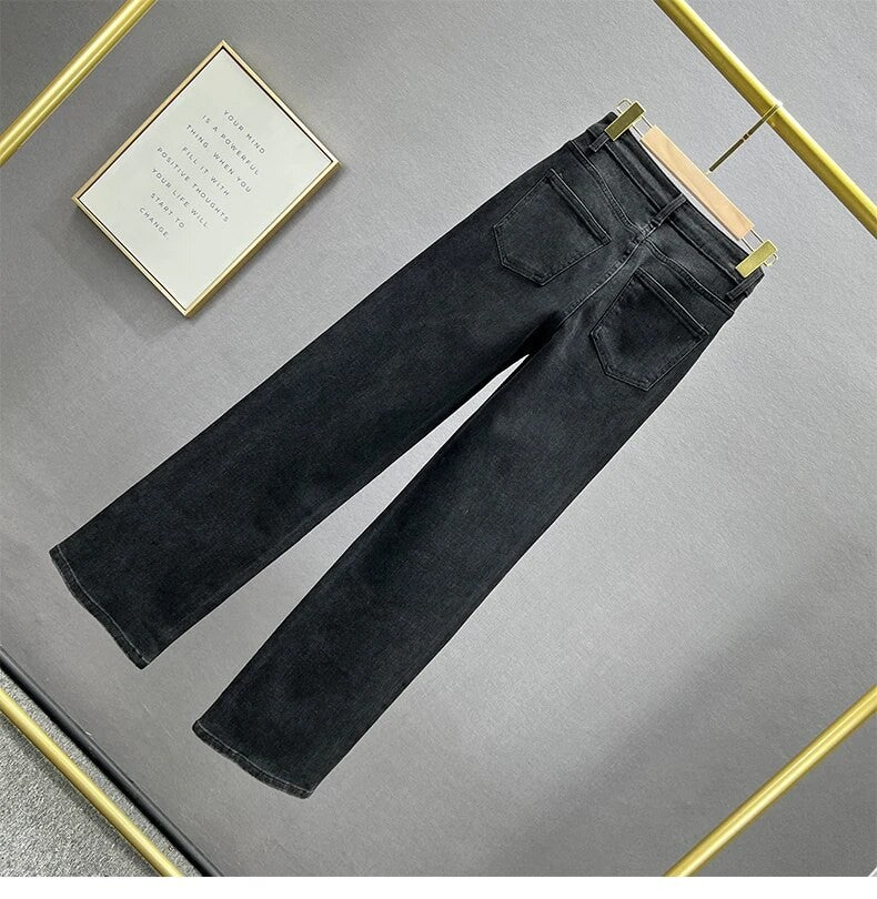 Black-strass denim streight